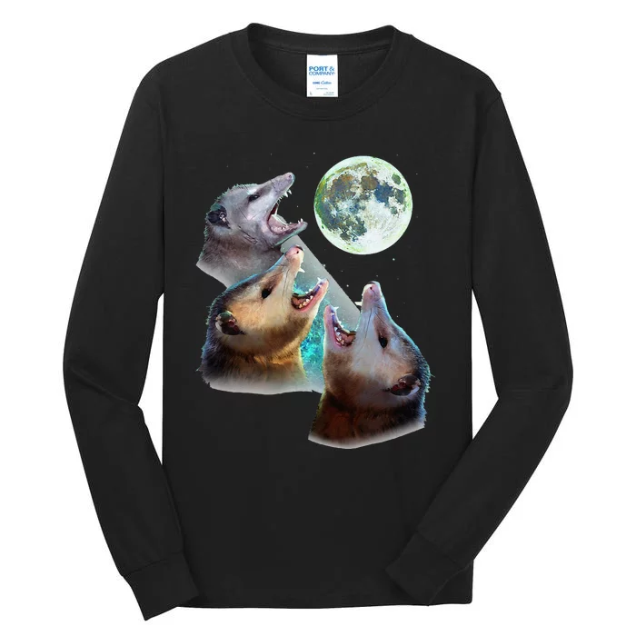 Three Opposum Moon With 3 Possums And Dead Moon Costume Tall Long Sleeve T-Shirt