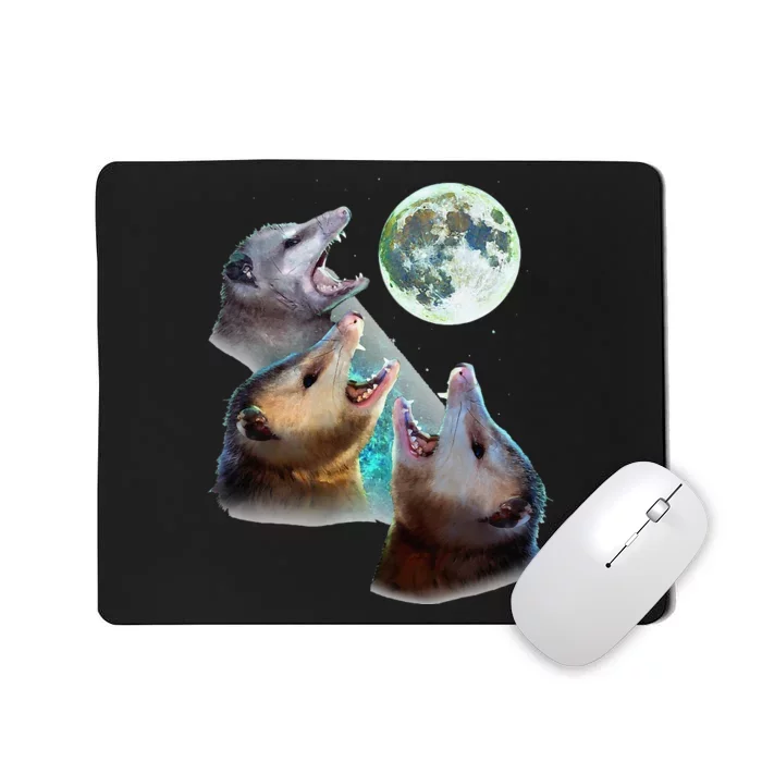 Three Opposum Moon With 3 Possums And Dead Moon Costume Mousepad