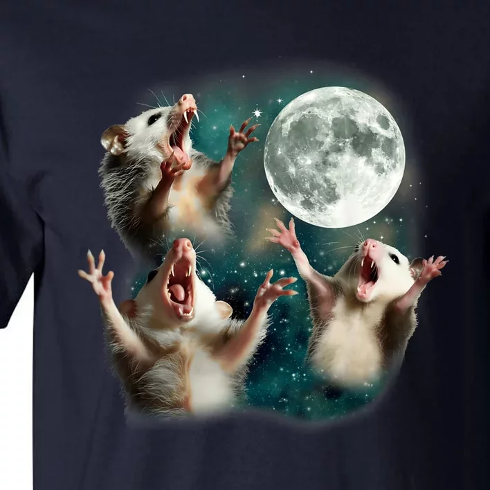 Three Opposum Moon 3 Possum Dead Moon Weird Cursed Meme Tall T-Shirt