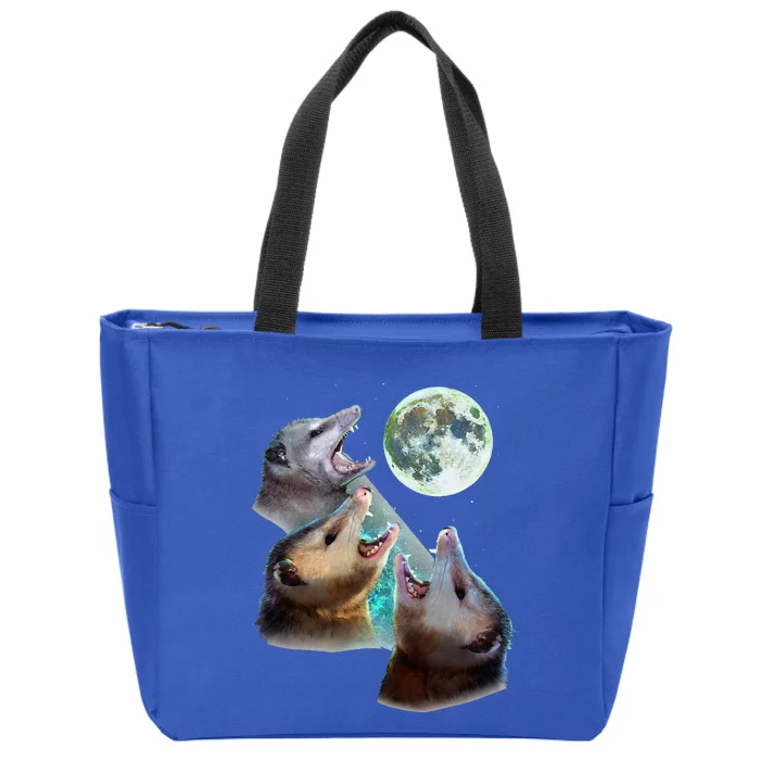 Three Opposum Moon With 3 Possums And Dead Moon Costume Zip Tote Bag