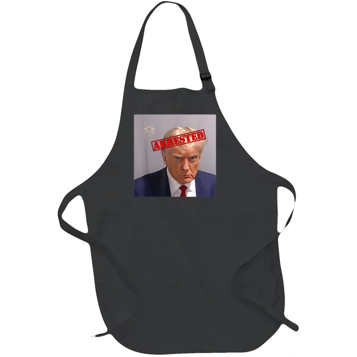 Trump Official Mugshot Arrested Funny Full-Length Apron With Pocket