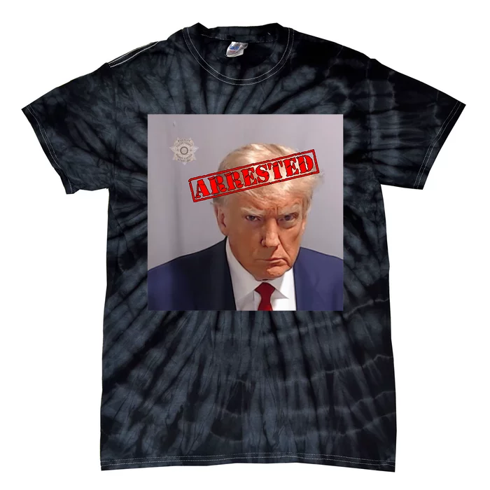 Trump Official Mugshot Arrested Funny Tie-Dye T-Shirt