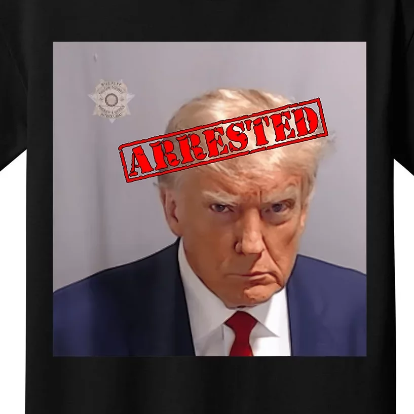 Trump Official Mugshot Arrested Funny Kids T-Shirt