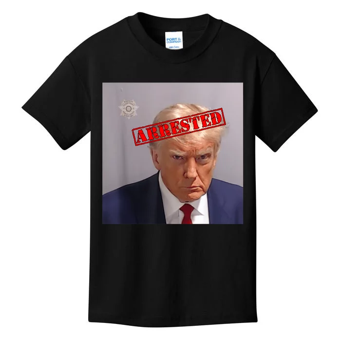 Trump Official Mugshot Arrested Funny Kids T-Shirt