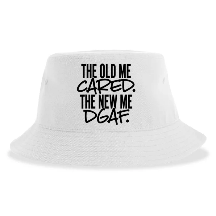 The Old Me Cared The New Me DGAF Funny Sarcasm Sustainable Bucket Hat