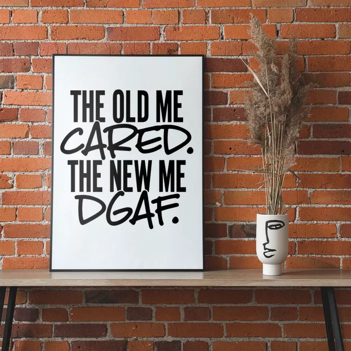 The Old Me Cared The New Me DGAF Funny Sarcasm Poster