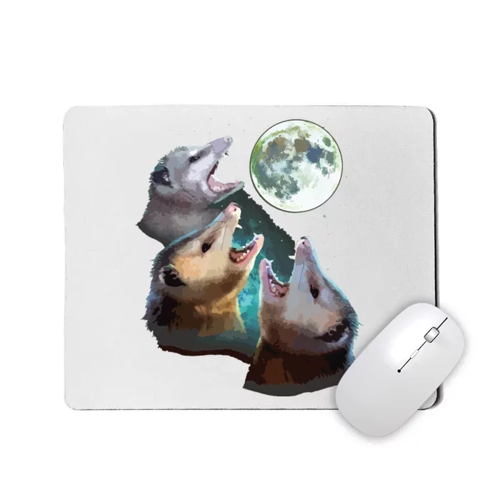 Three Opposum Moon With 3 Possums And Dead Moon Costume Mousepad