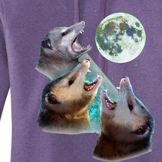 Three Opposum Moon With 3 Possums And Dead Moon Women's Pullover Hoodie