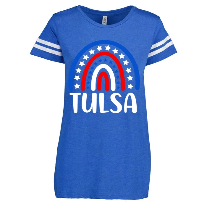 Tulsa Oklahoma Meaningful Gift I Love Tulsa Oklahoma Usa Funny Gift Enza Ladies Jersey Football T-Shirt