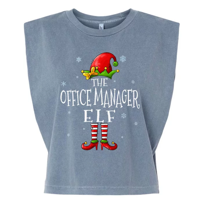 The Office Manager Elf Squad Funny Groupe Matching Christmas Garment-Dyed Women's Muscle Tee