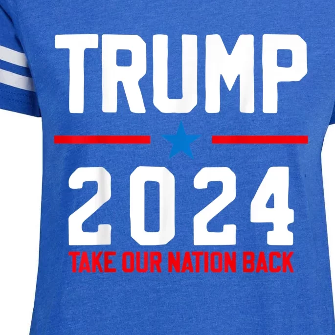 Take Our Nation Back Trump 2024 Election Pro Trump US Flag Enza Ladies Jersey Football T-Shirt