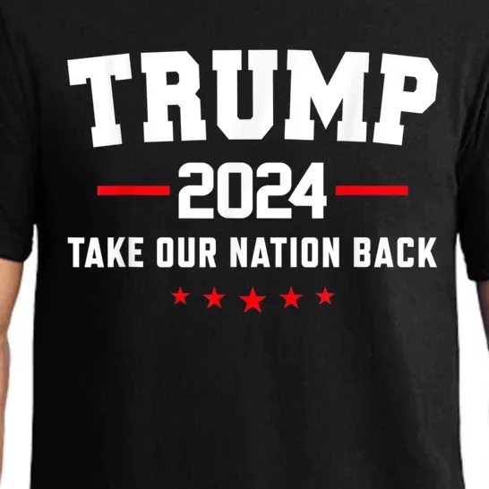 Take Our Nation Back Trump 2024 Election Pro Trump US Flag Pajama Set