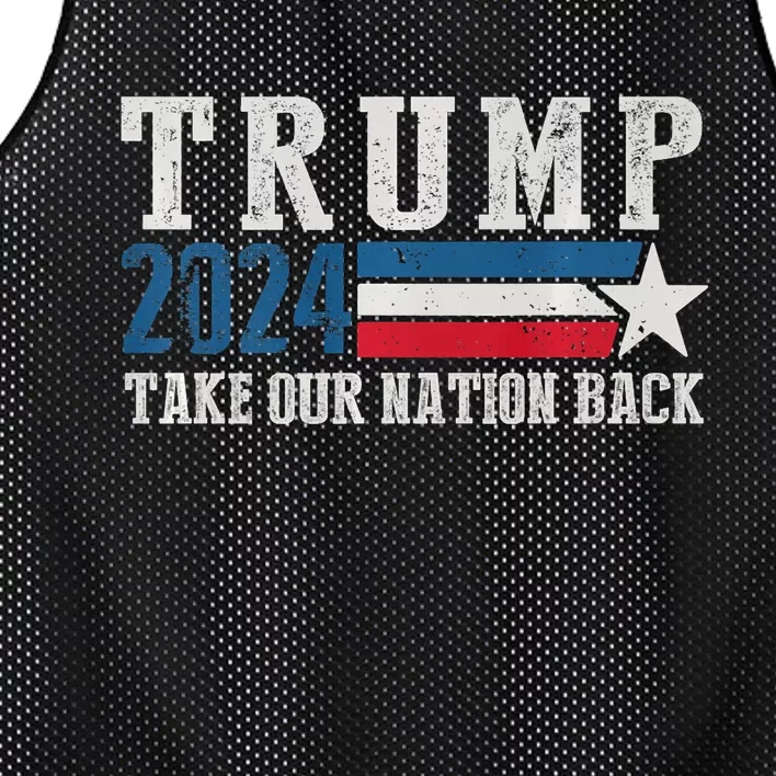 Take Our Nation Back Trump 2024 Election Pro Trump US Flag Mesh Reversible Basketball Jersey Tank