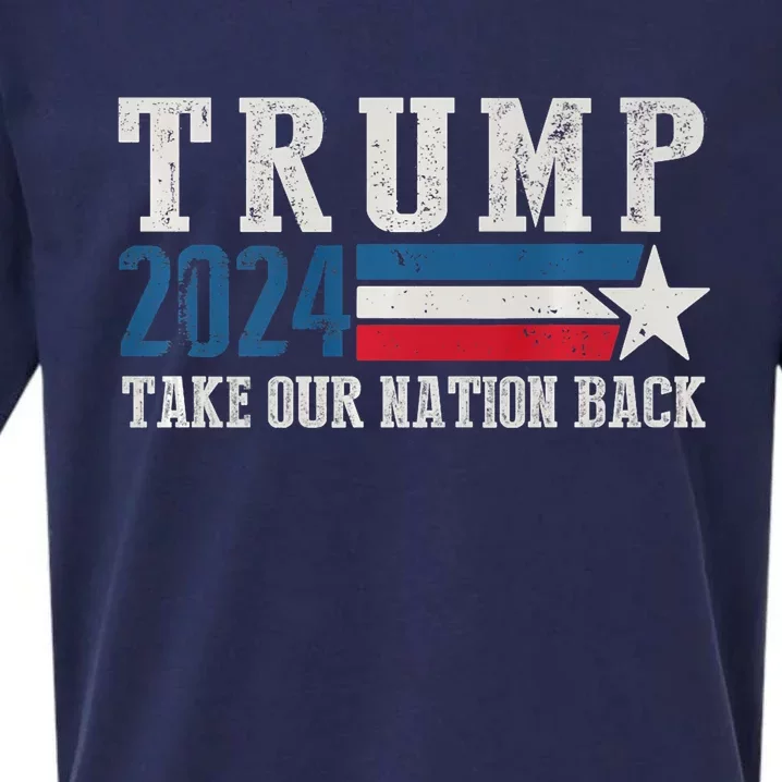 Take Our Nation Back Trump 2024 Election Pro Trump US Flag Sueded Cloud Jersey T-Shirt