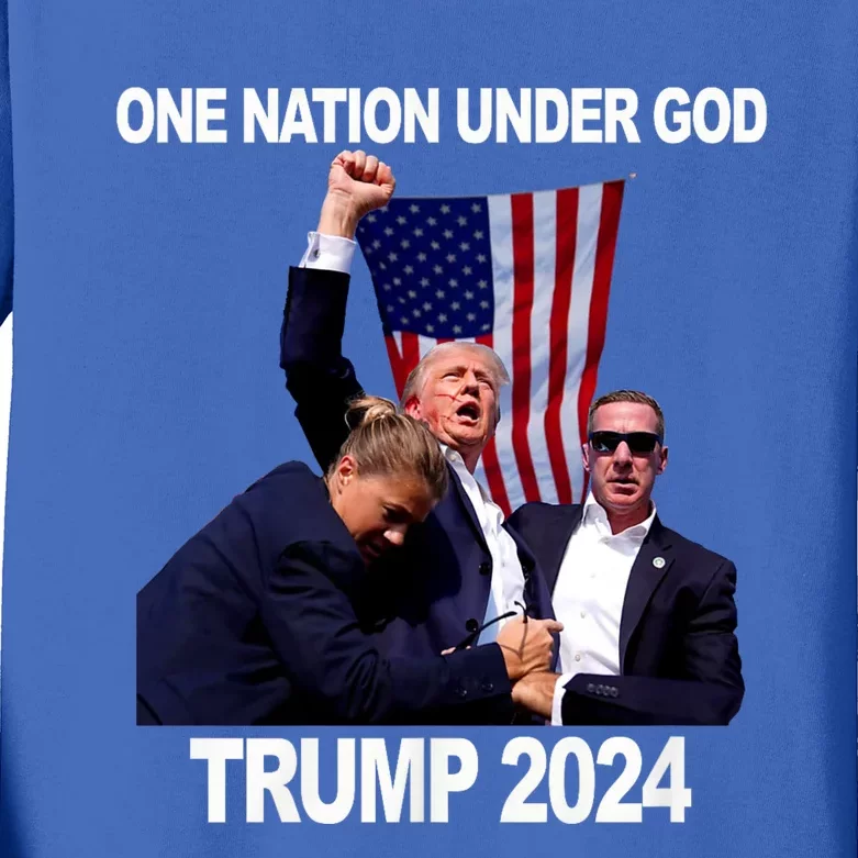 Trump One Nation Under God Trump 2024 Fight 2024 Kids Long Sleeve Shirt