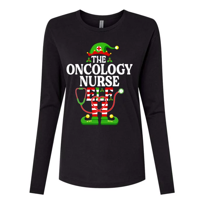 The Oncology Nurse Elf Cute Gift Funny Christmas Family Matching Gift Womens Cotton Relaxed Long Sleeve T-Shirt