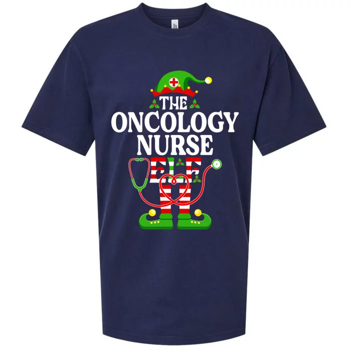 The Oncology Nurse Elf Cute Gift Funny Christmas Family Matching Gift Sueded Cloud Jersey T-Shirt