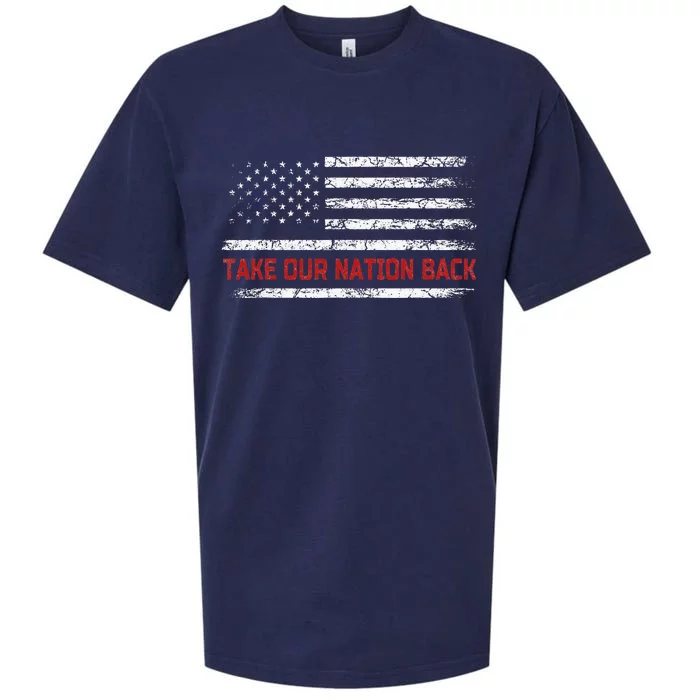 Take Our Nation Back Trump 2024 Election Pro Trump US Flag Sueded Cloud Jersey T-Shirt