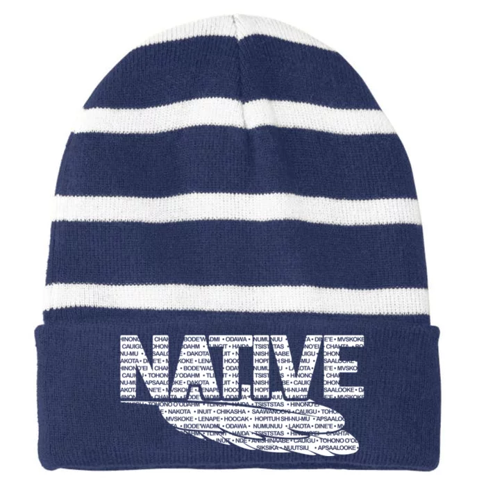 The Original Natives Striped Beanie with Solid Band