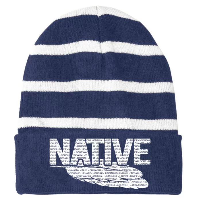 The Original Natives Striped Beanie with Solid Band