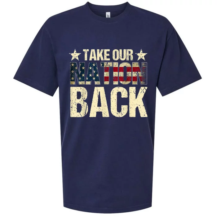 Take Our Nation Back Trump 2024 Election Pro Trump US Flag Sueded Cloud Jersey T-Shirt