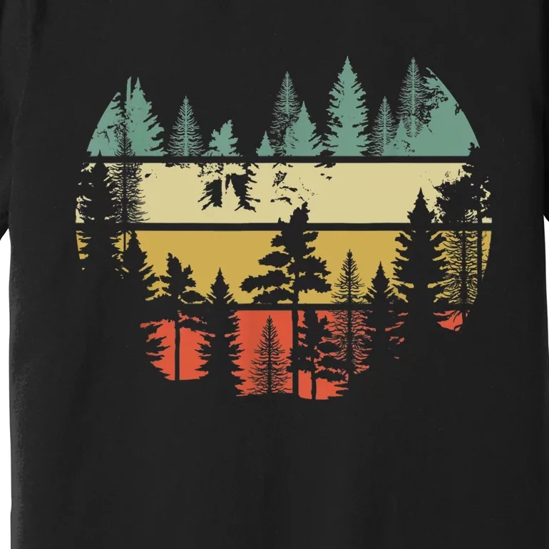 Trees Outdoors Nature Wildlife Retro Forest TShirt Premium T-Shirt