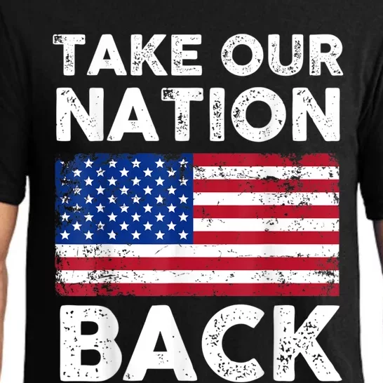 Take Our Nation Back Trump 2024 Election Pro Trump US Flag Pajama Set