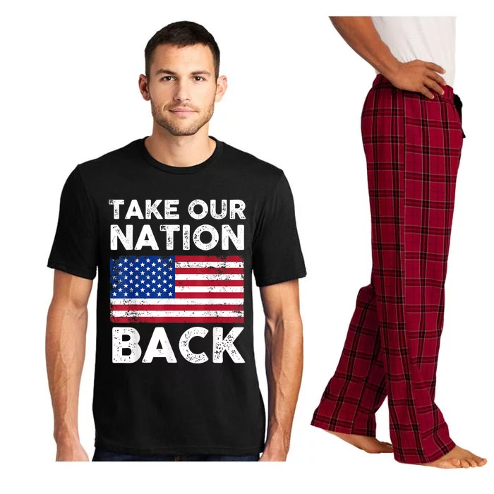 Take Our Nation Back Trump 2024 Election Pro Trump US Flag Pajama Set