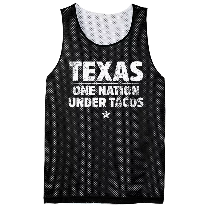 Texas One Nation Under Tacos Mexican Food Mesh Reversible Basketball Jersey Tank