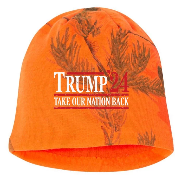 Take Our Nation Back Trump 2024 Election Pro Trump US Flag Kati - Camo Knit Beanie