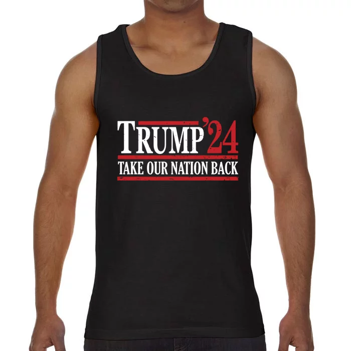 Take Our Nation Back Trump 2024 Election Pro Trump US Flag Comfort Colors® Tank Top