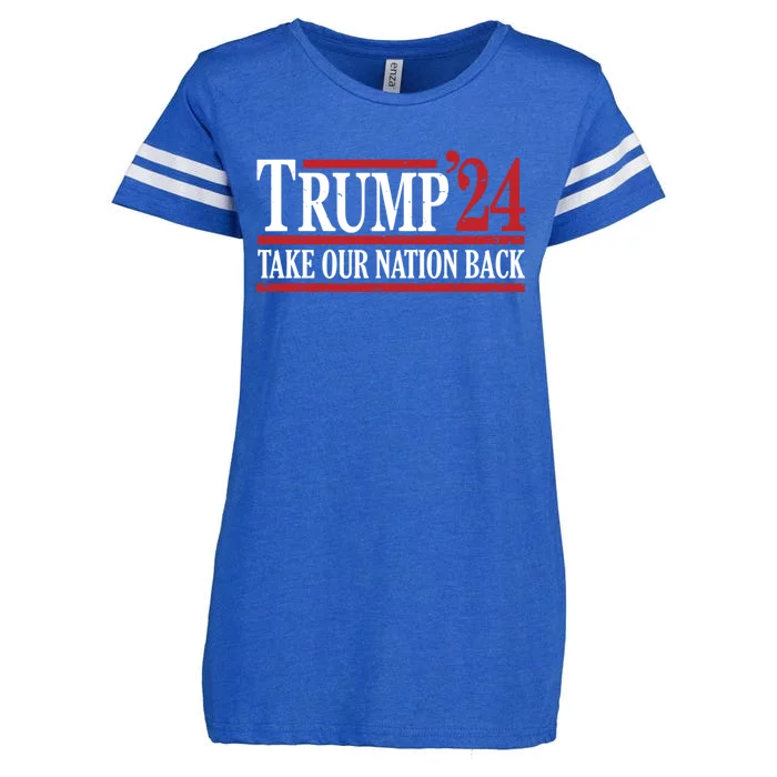 Take Our Nation Back Trump 2024 Election Pro Trump US Flag Enza Ladies Jersey Football T-Shirt