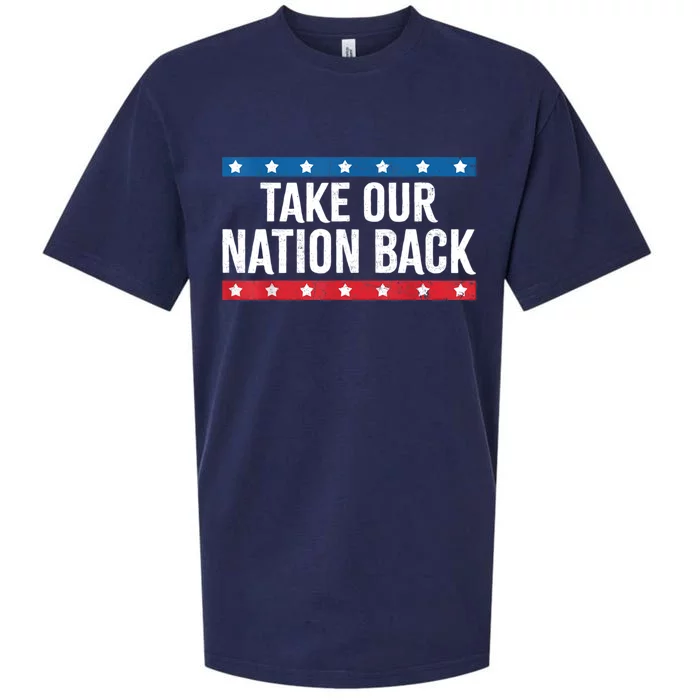 Take Our Nation Back Trump 2024 Election Pro Trump US Flag Sueded Cloud Jersey T-Shirt