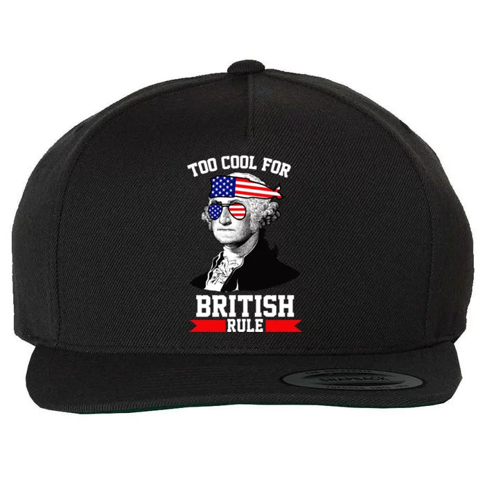 Too Cool For British Rule Wool Snapback Cap