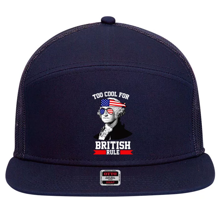 Too Cool For British Rule 7 Panel Mesh Trucker Snapback Hat