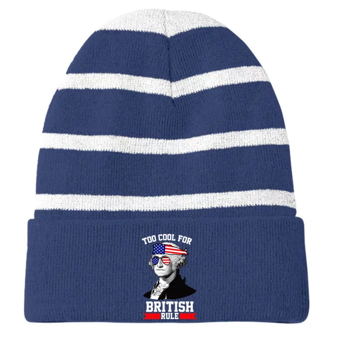 Too Cool For British Rule Striped Beanie with Solid Band