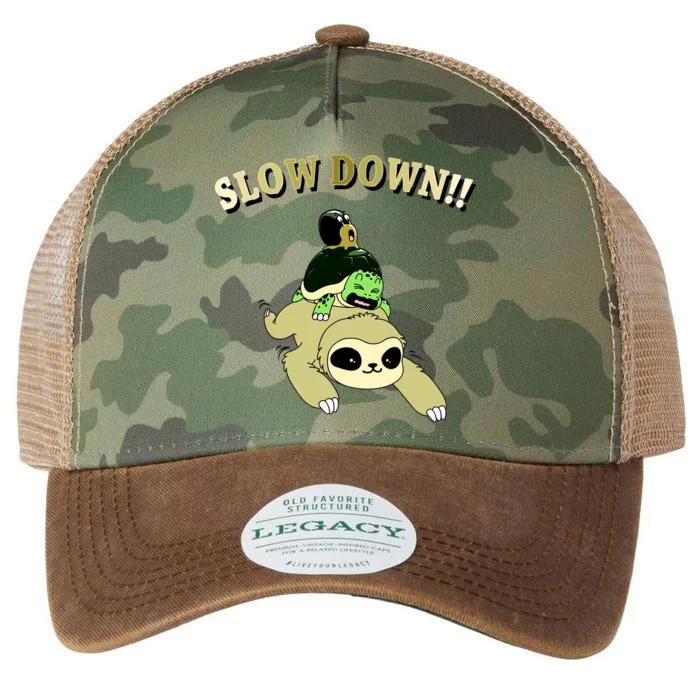 Too Fast Turtle Riding Sloth Legacy Tie Dye Trucker Hat