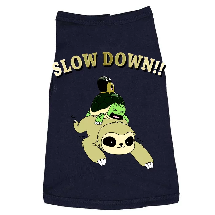 Too Fast Turtle Riding Sloth Doggie Tank