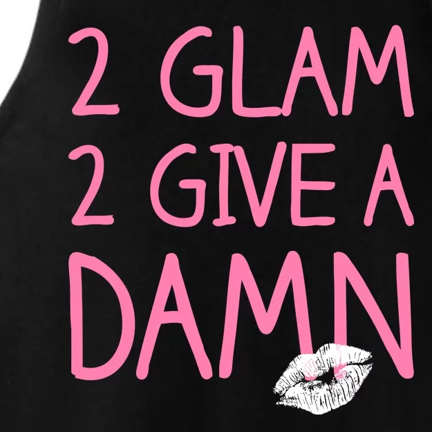 Too Glam To Give A Damn Lipstick Kiss Mark Ladies Tri-Blend Wicking Tank