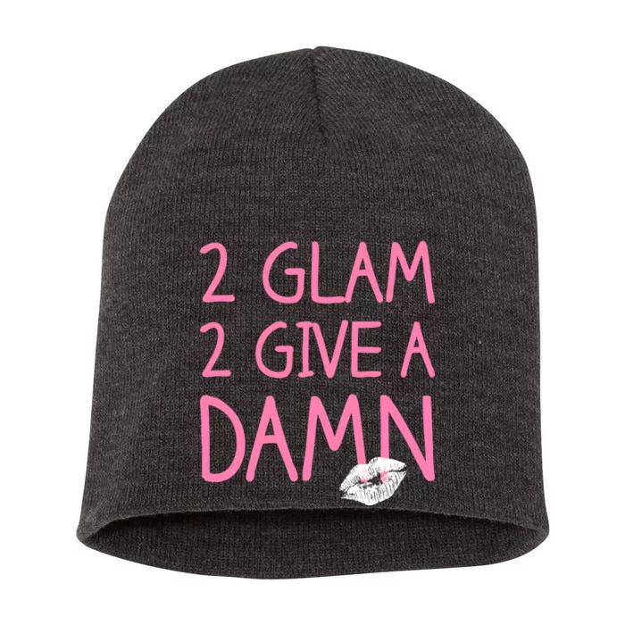 Too Glam To Give A Damn Lipstick Kiss Mark Short Acrylic Beanie