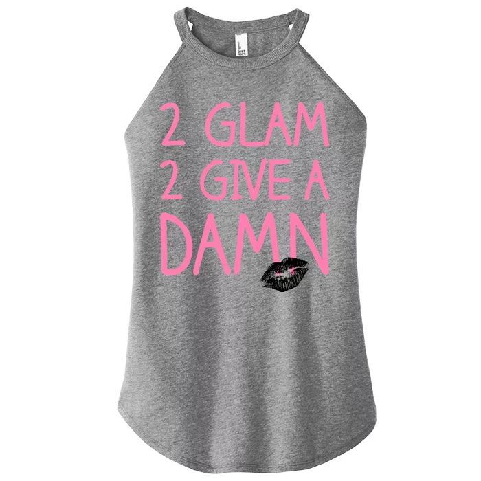 Too Glam To Give A Damn Lipstick Kiss Mark Women’s Perfect Tri Rocker Tank