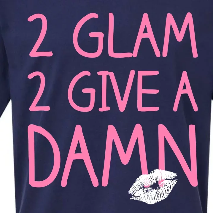 Too Glam To Give A Damn Lipstick Kiss Mark Sueded Cloud Jersey T-Shirt