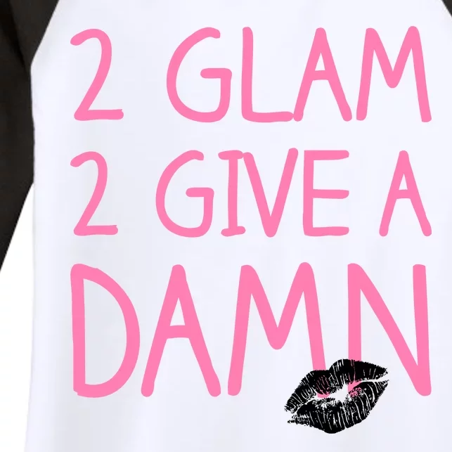 Too Glam To Give A Damn Lipstick Kiss Mark Women's Tri-Blend 3/4-Sleeve Raglan Shirt