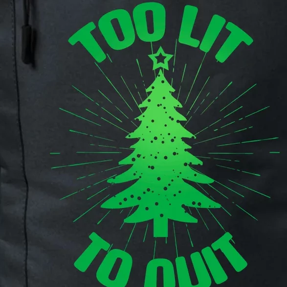 Too Lit Too Quit Funny Christmas Tree Daily Commute Backpack