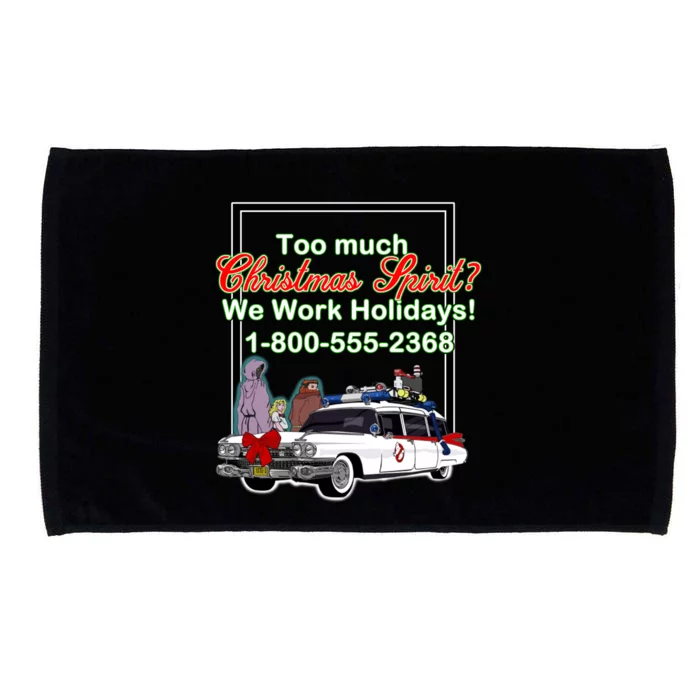 Too Much Christmas Spirit? We Work Holidays! Microfiber Hand Towel