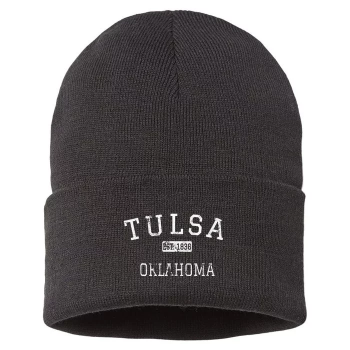 Tulsa Oklahoma OK Vintage Sustainable Knit Beanie