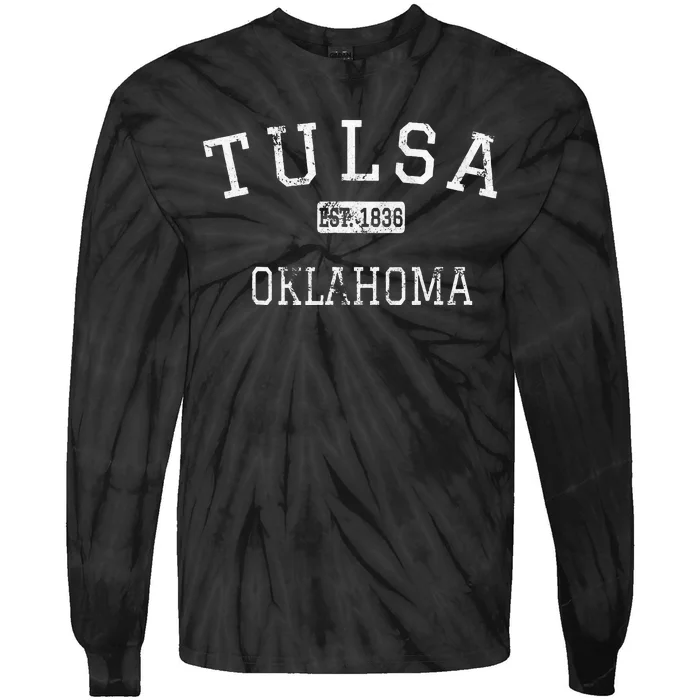 Tulsa Oklahoma OK Vintage Tie-Dye Long Sleeve Shirt