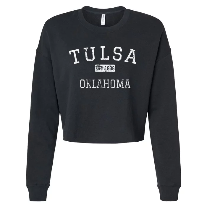 Tulsa Oklahoma OK Vintage Cropped Pullover Crew