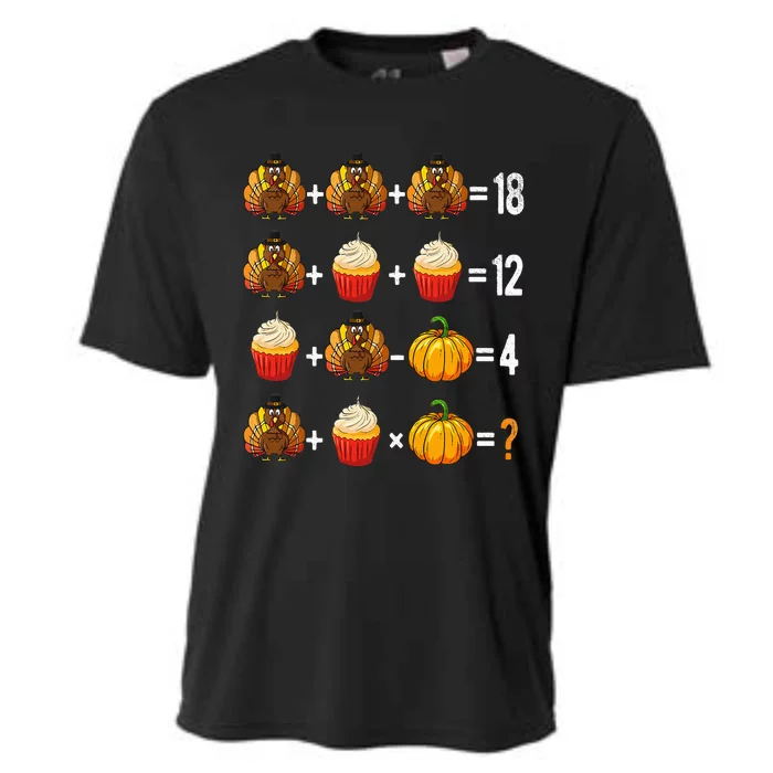 Thanksgiving Order of Operations Quiz Math Teacher Turkey Cooling Performance Crew T-Shirt