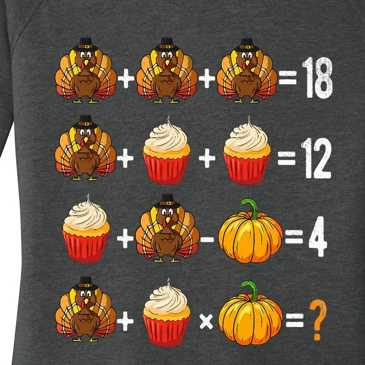 Thanksgiving Order of Operations Quiz Math Teacher Turkey Women's Perfect Tri Tunic Long Sleeve Shirt